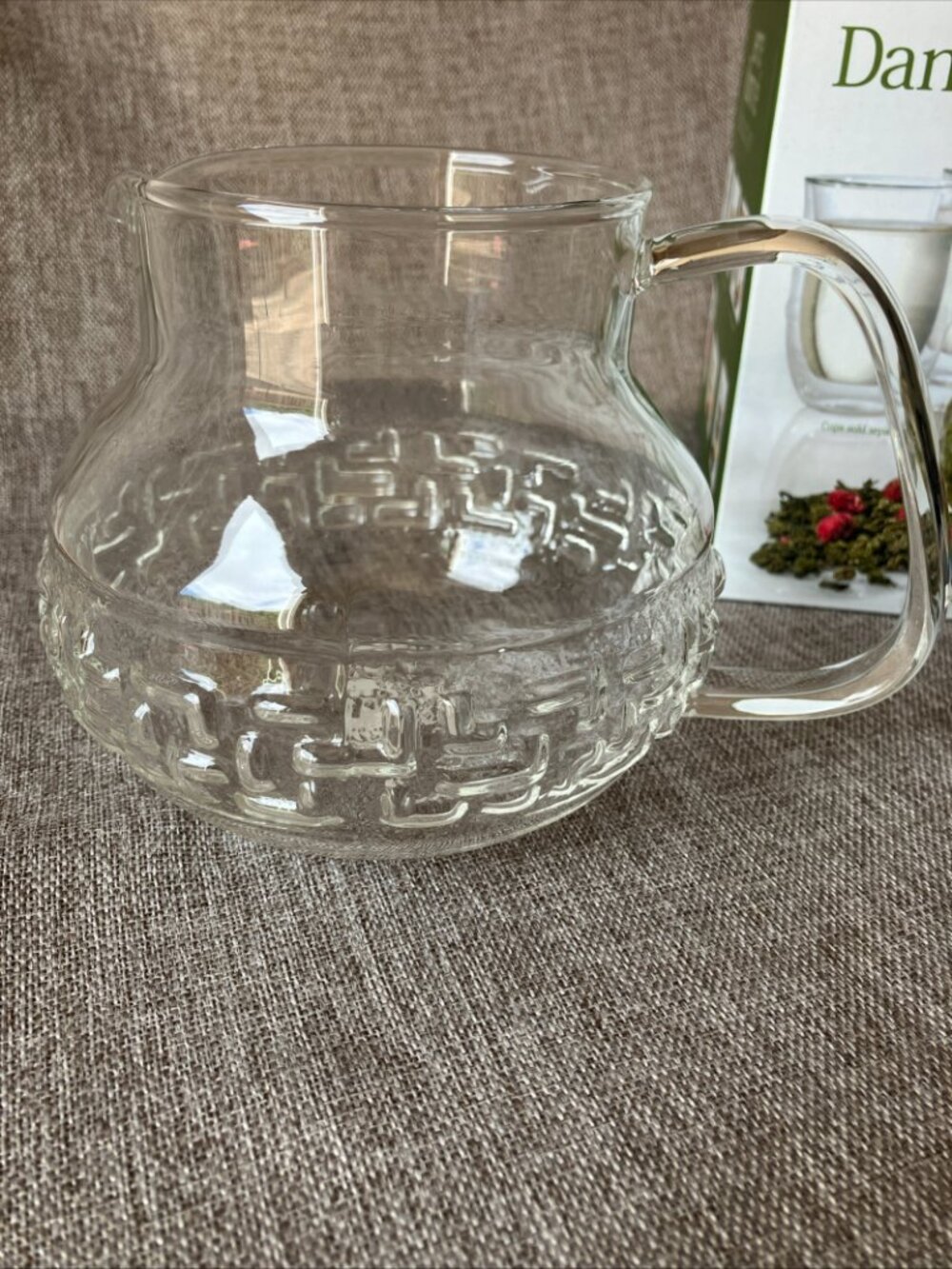 Dancing Leaf Teapot Clear Glass Tea Pot With Steel Strainer 28oz, NIB - Picture 6 of 11